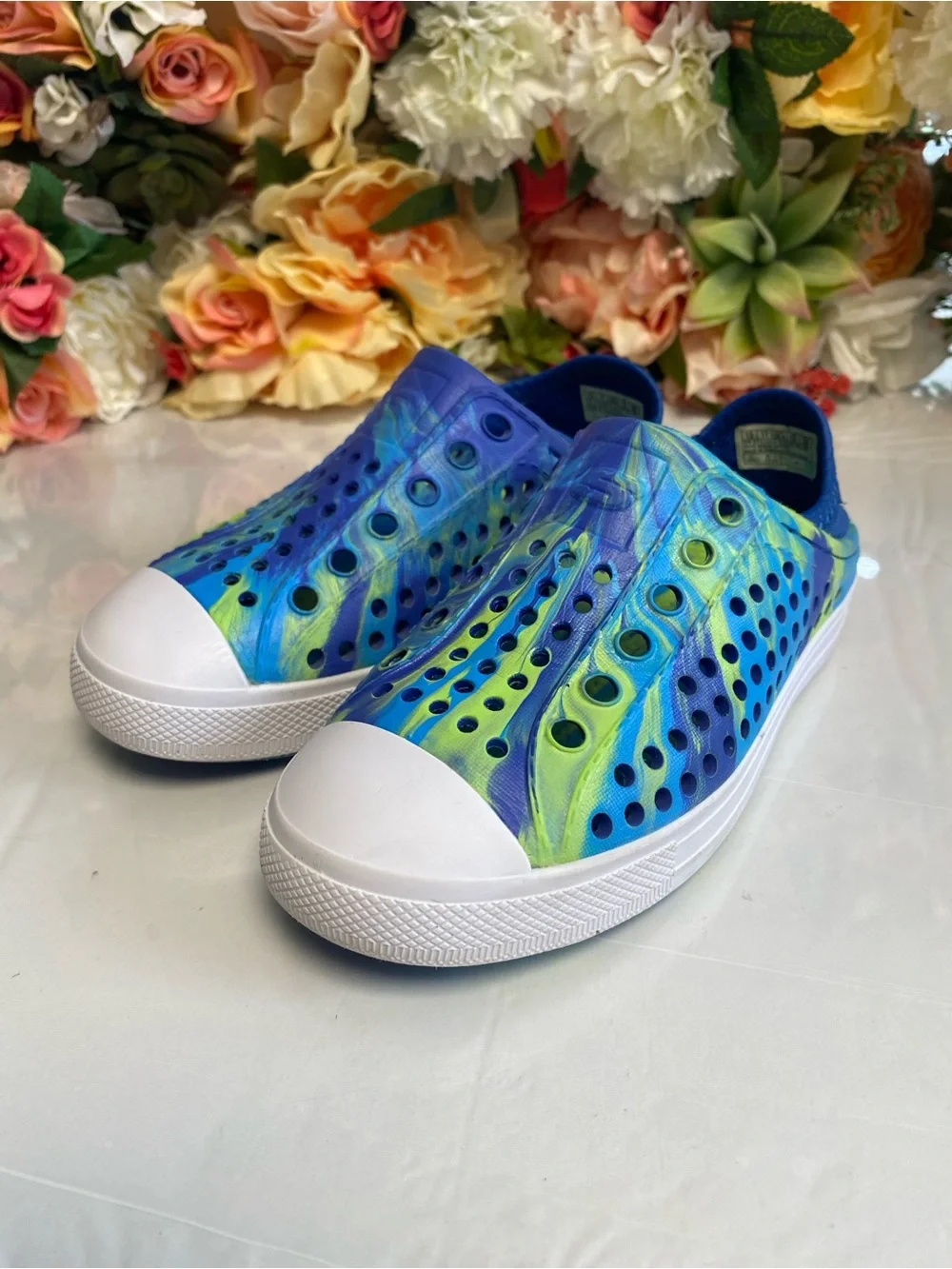 Skechers Foamies Guzman Steps Solar Surge Slip-On Blue/Lime Toddler 12